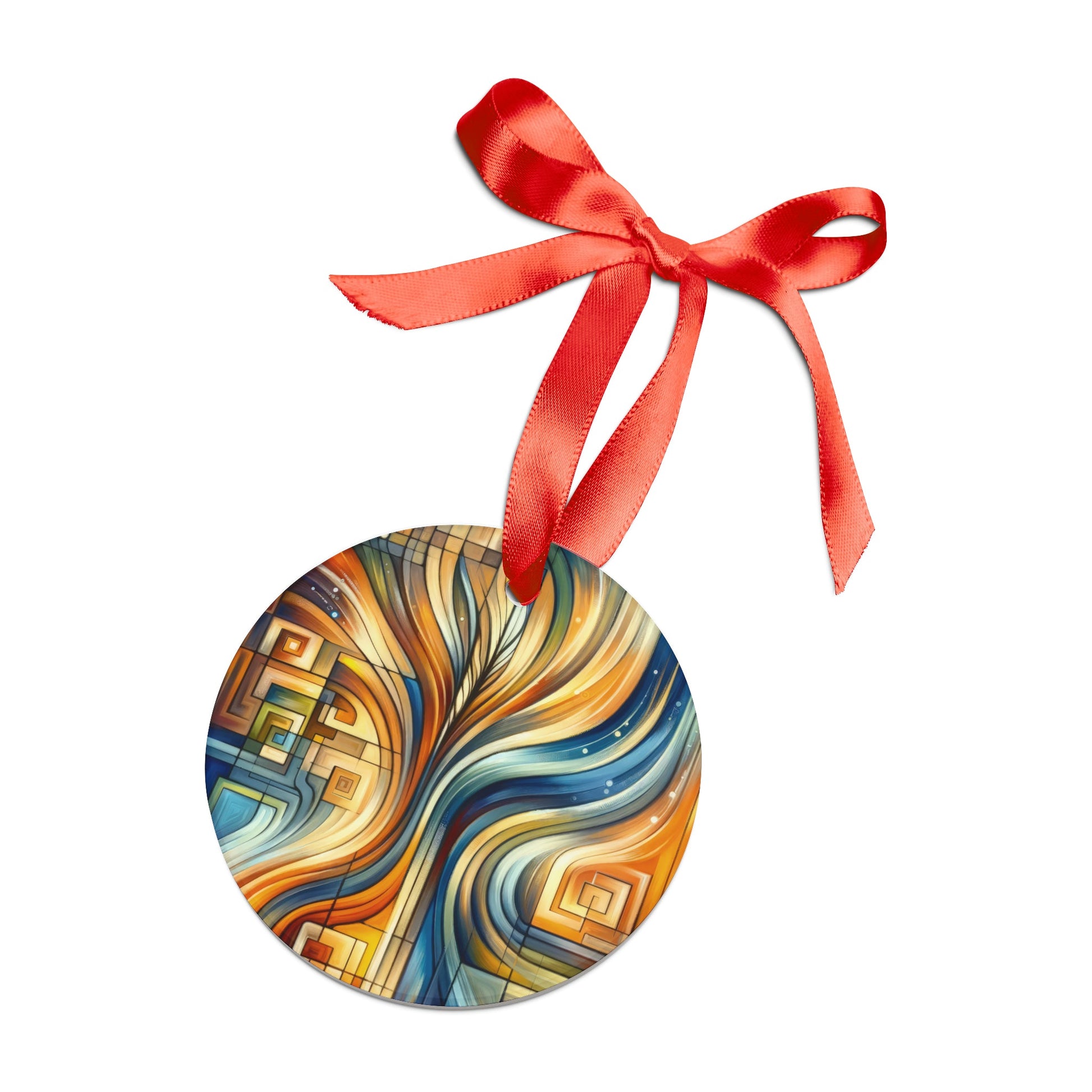 Spiritual Tachism Connection Acrylic Ornament with Ribbon - ATUH.ART