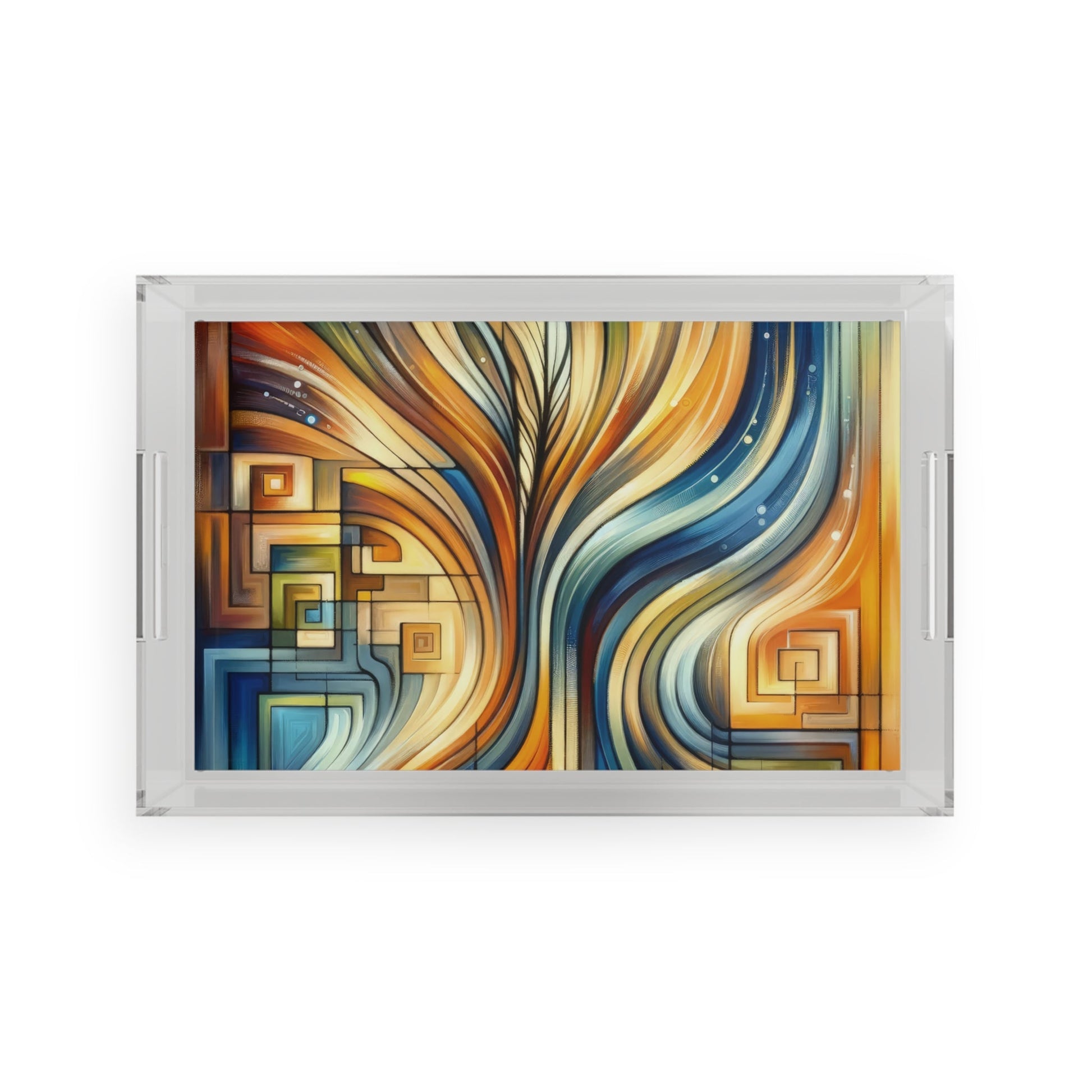 Spiritual Tachism Connection Acrylic Serving Tray - ATUH.ART