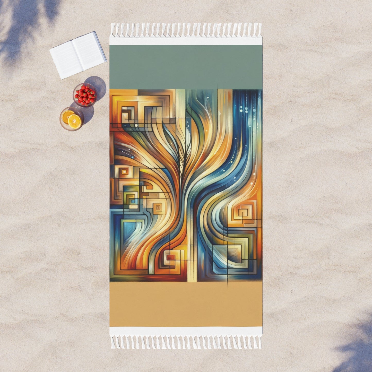 Spiritual Tachism Connection Boho Beach Cloth - ATUH.ART