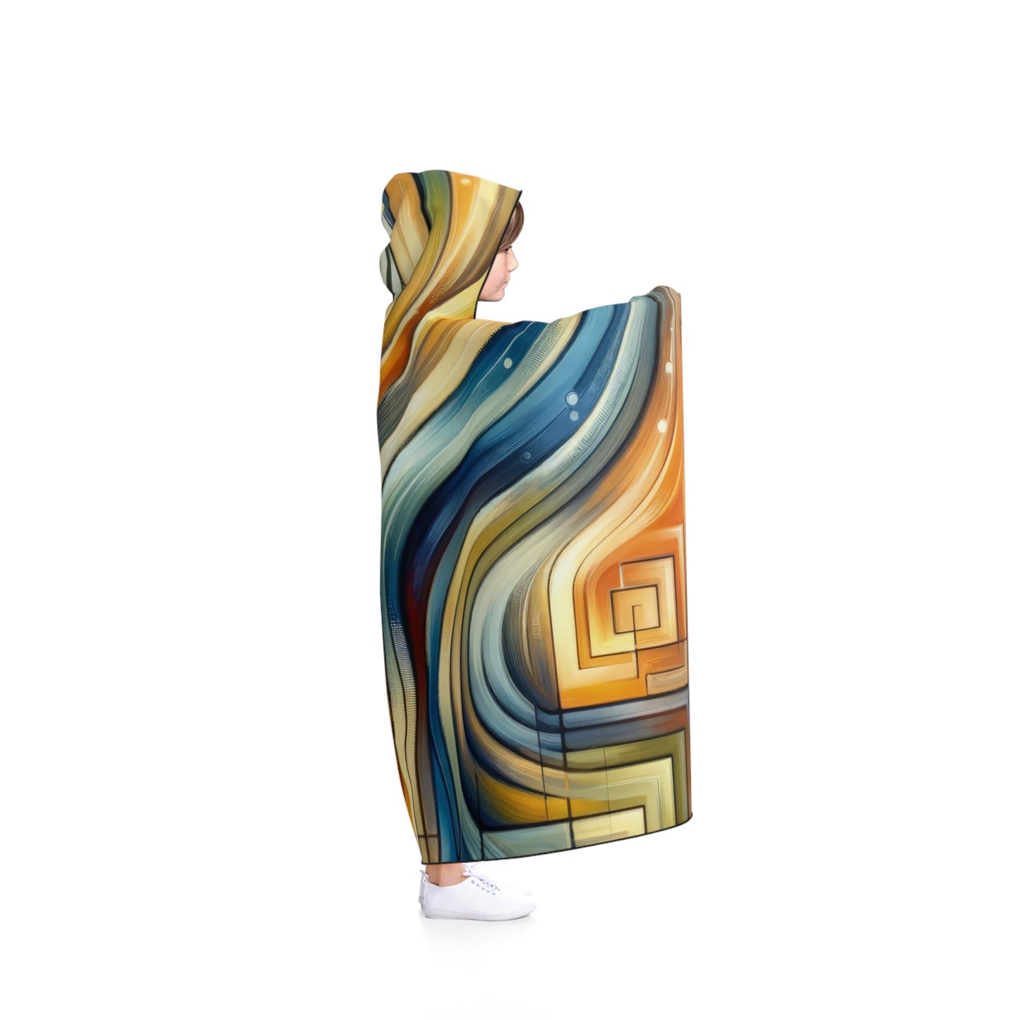 Spiritual Tachism Connection Hooded Blanket - ATUH.ART