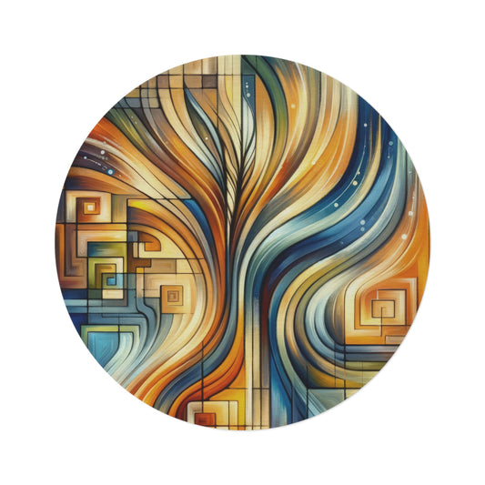 Spiritual Tachism Connection Round Rug - ATUH.ART