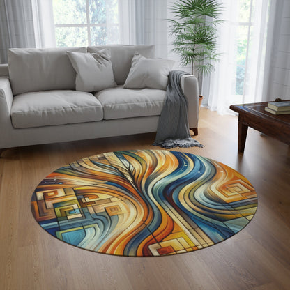 Spiritual Tachism Connection Round Rug - ATUH.ART