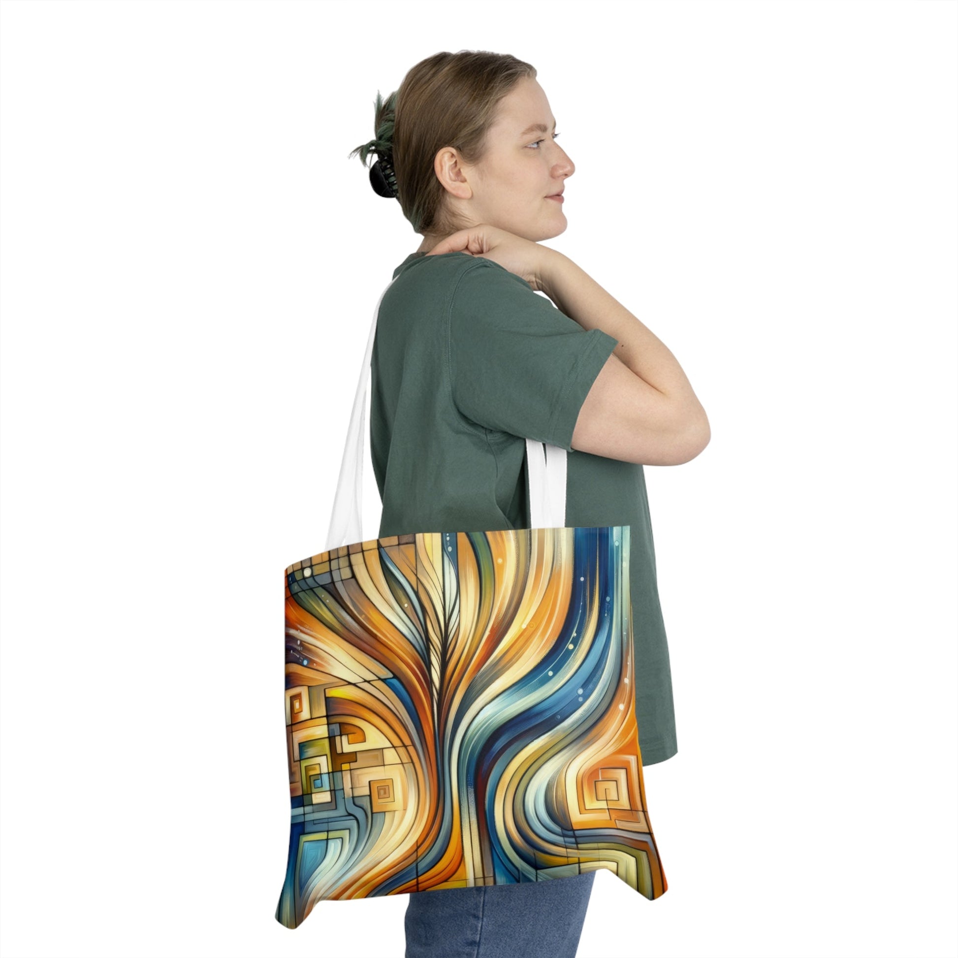 Spiritual Tachism Connection Shoulder Tote Bag (AOP) - ATUH.ART