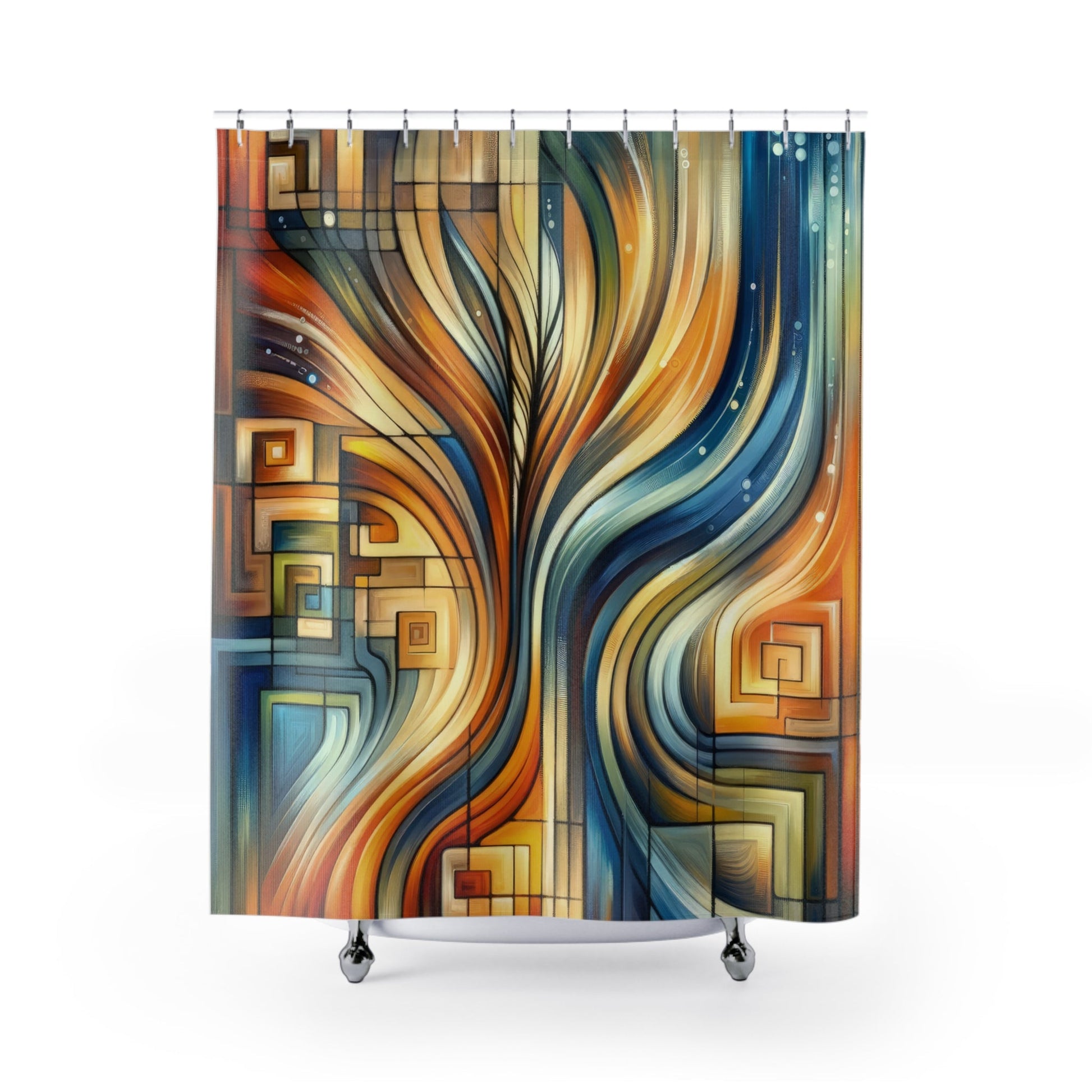 Spiritual Tachism Connection Shower Curtains - ATUH.ART