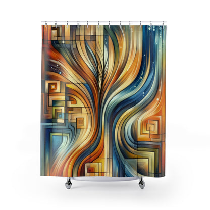 Spiritual Tachism Connection Shower Curtains - ATUH.ART