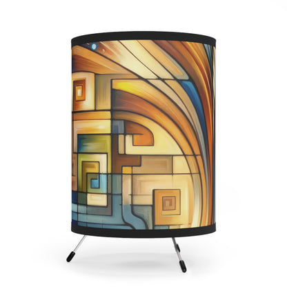 Spiritual Tachism Connection Tripod Lamp with High-Res Printed Shade, US\CA plug - ATUH.ART