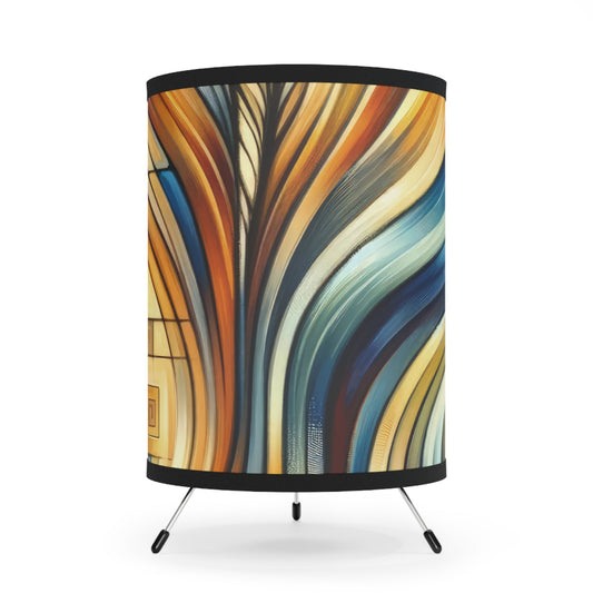 Spiritual Tachism Connection Tripod Lamp with High-Res Printed Shade, US\CA plug - ATUH.ART