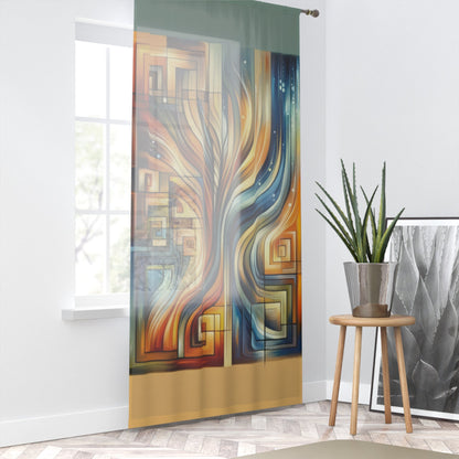 Spiritual Tachism Connection Window Curtain - ATUH.ART