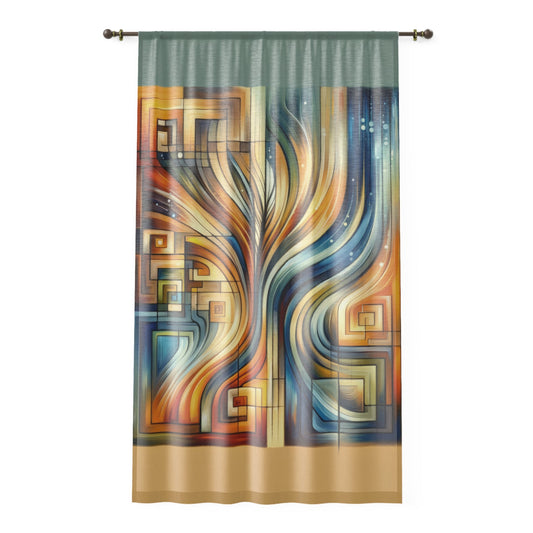 Spiritual Tachism Connection Window Curtain - ATUH.ART