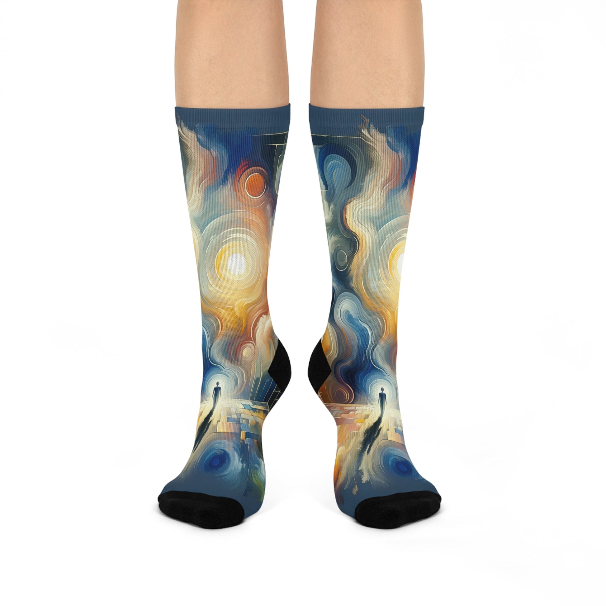 Spiritual Tranquil Sanctuary Cushioned Crew Socks - ATUH.ART