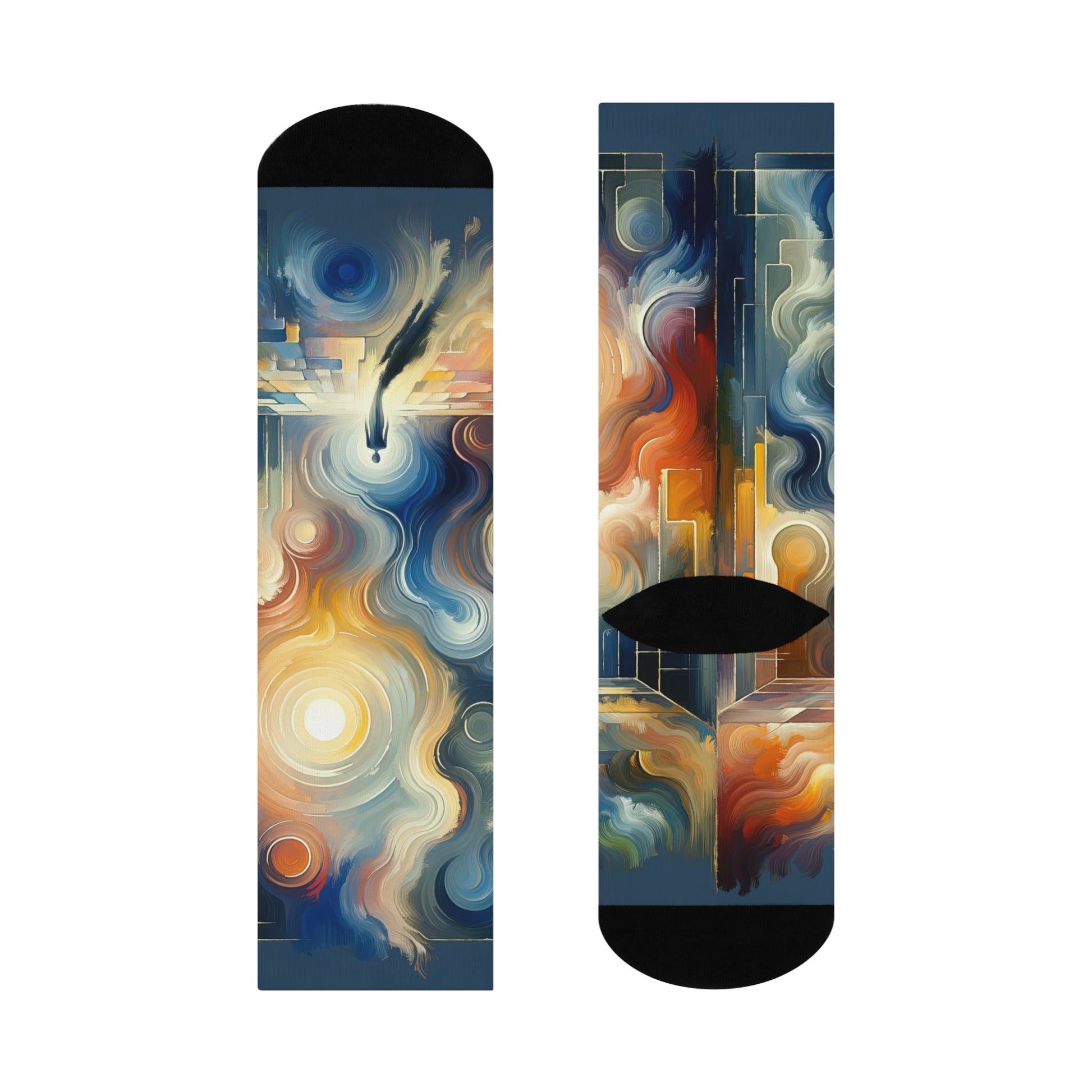 Spiritual Tranquil Sanctuary Cushioned Crew Socks - ATUH.ART