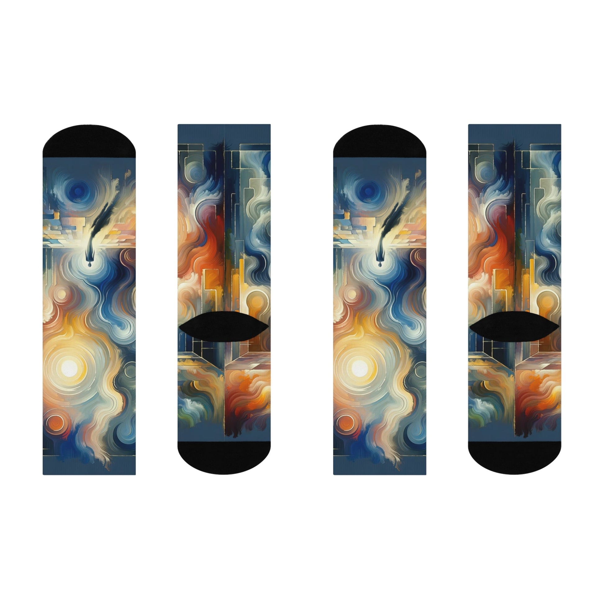 Spiritual Tranquil Sanctuary Cushioned Crew Socks - ATUH.ART