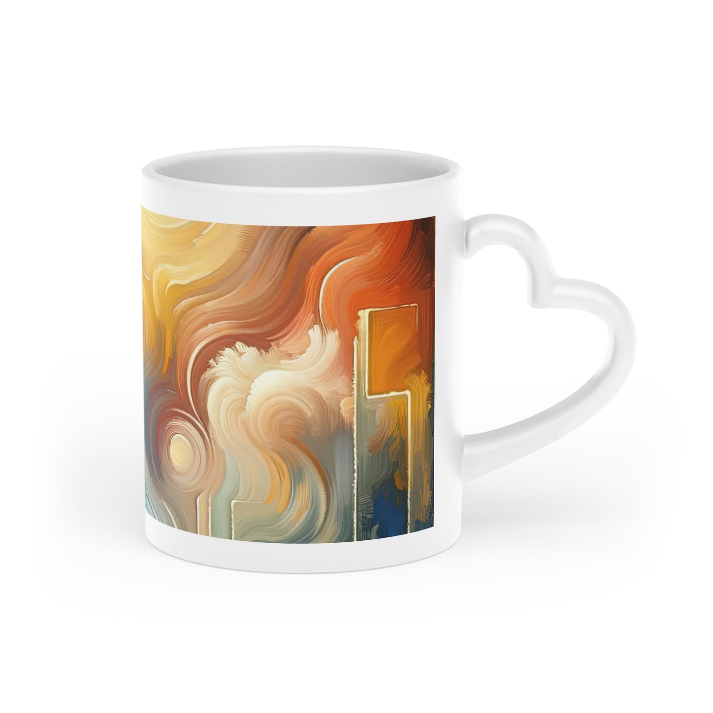 Spiritual Tranquil Sanctuary Heart-Shaped Mug - ATUH.ART