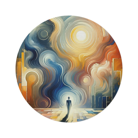 Spiritual Tranquil Sanctuary Round Rug - ATUH.ART