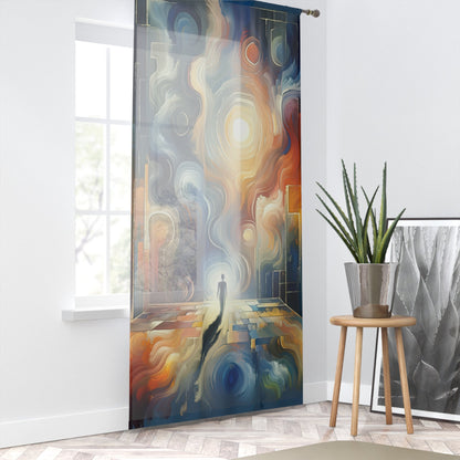 Spiritual Tranquil Sanctuary Window Curtain - ATUH.ART