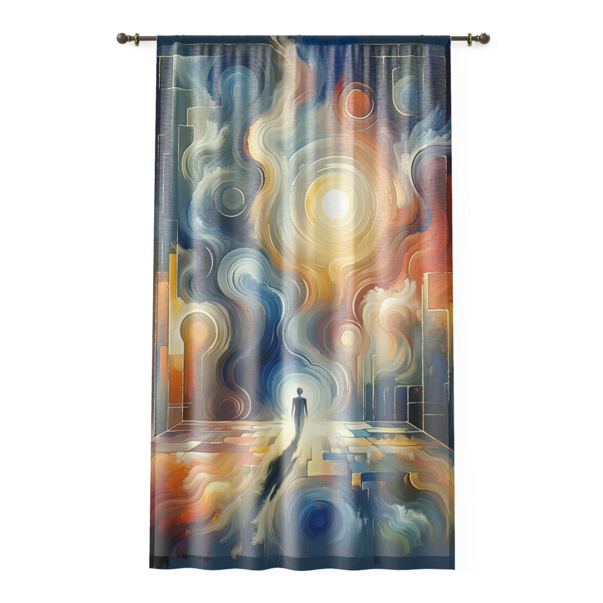 Spiritual Tranquil Sanctuary Window Curtain - ATUH.ART