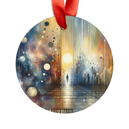 Stillness Transition Abstract Acrylic Ornament with Ribbon - ATUH.ART