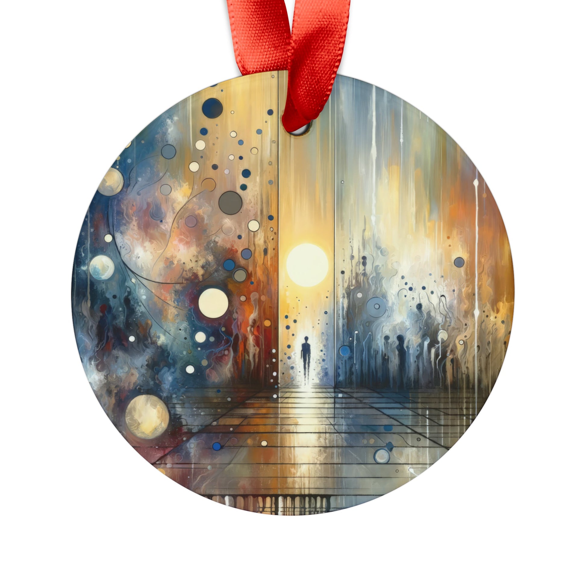 Stillness Transition Abstract Acrylic Ornament with Ribbon - ATUH.ART