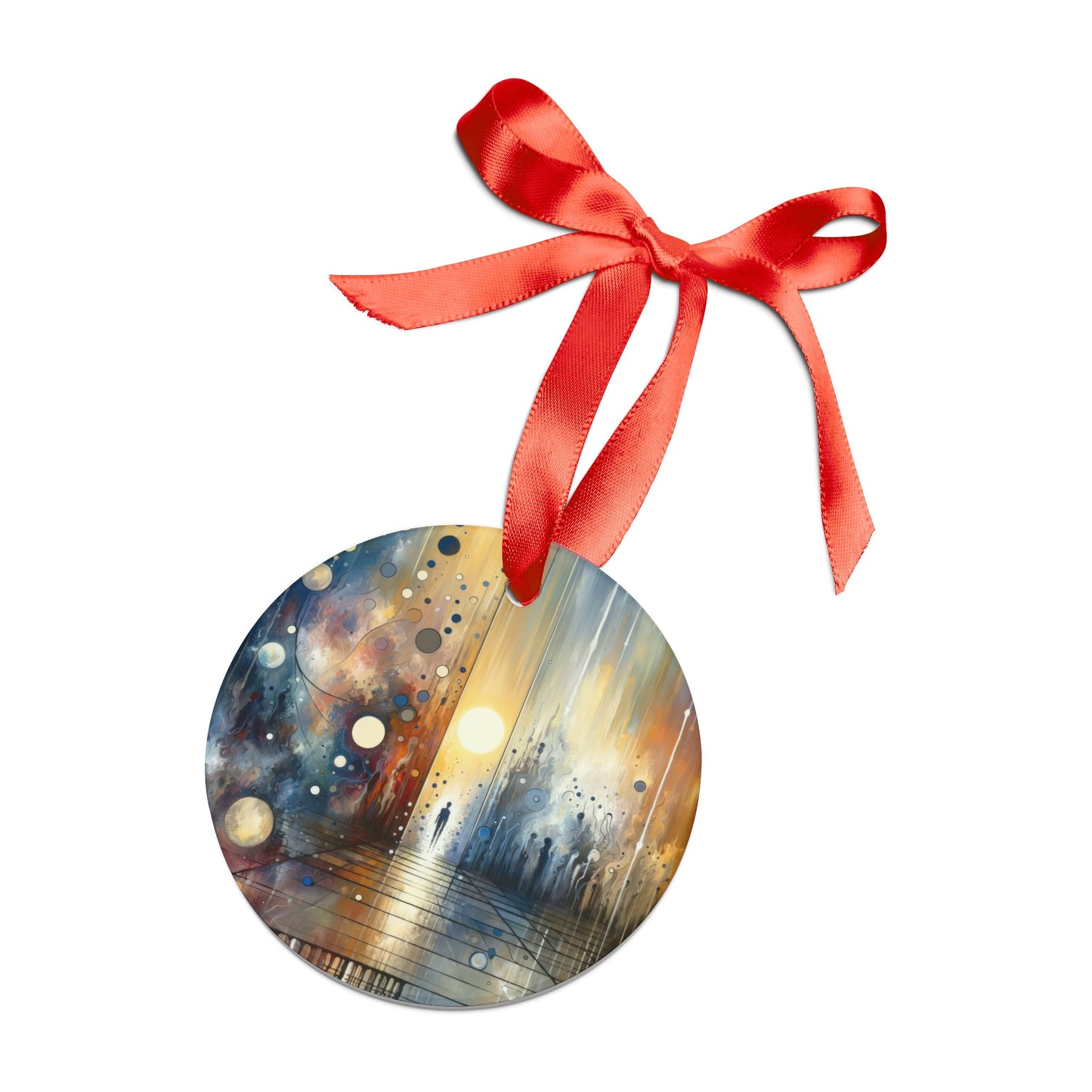 Stillness Transition Abstract Acrylic Ornament with Ribbon - ATUH.ART