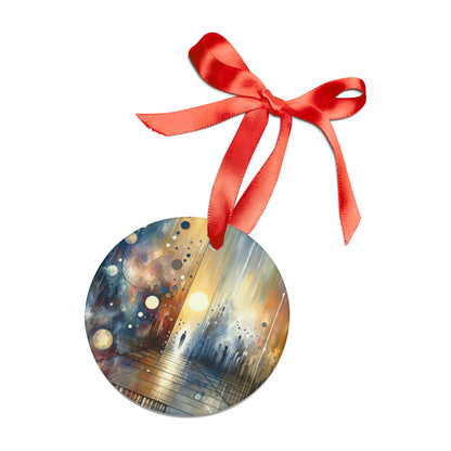 Stillness Transition Abstract Acrylic Ornament with Ribbon - ATUH.ART