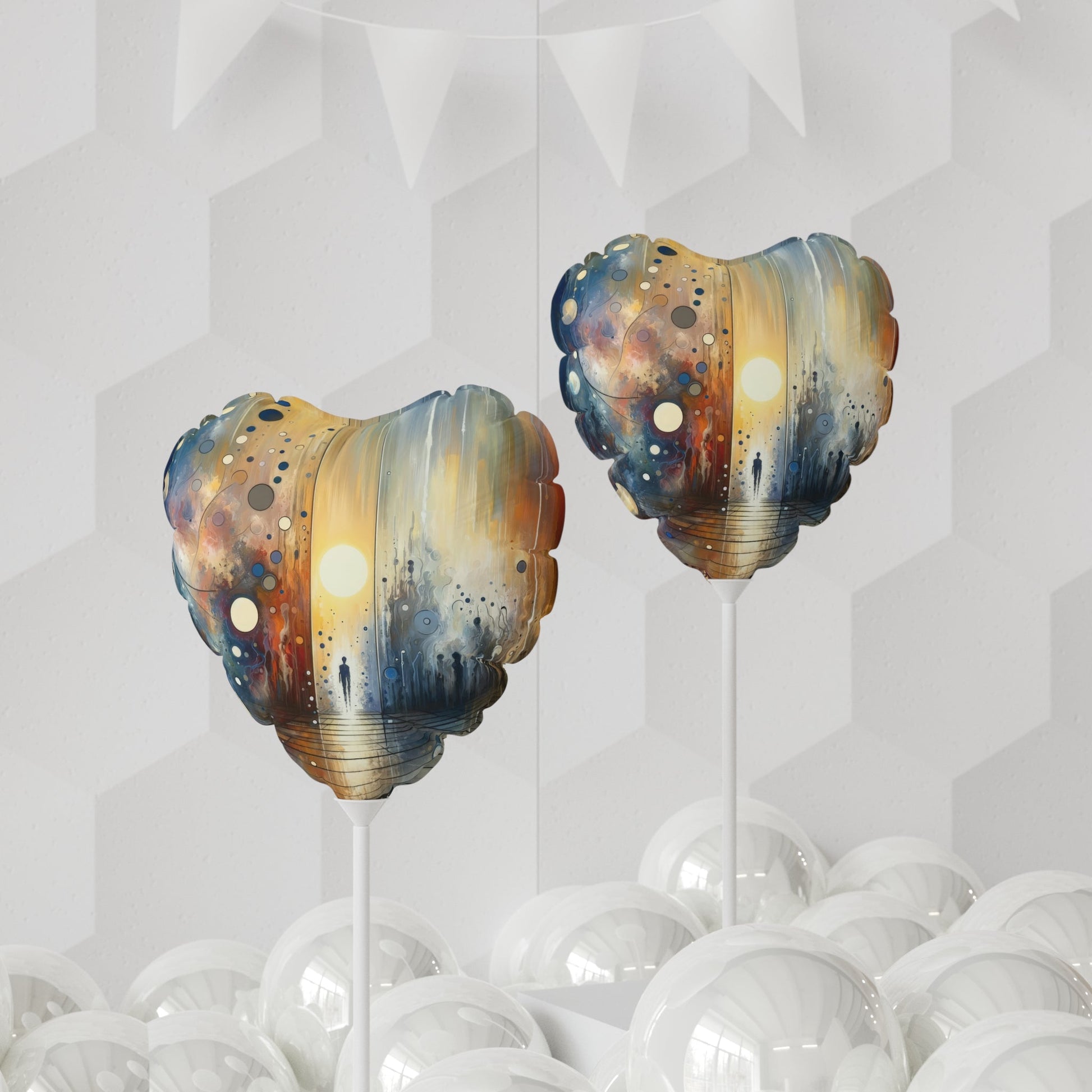 Stillness Transition Abstract Balloon (Round and Heart-shaped), 11" - ATUH.ART