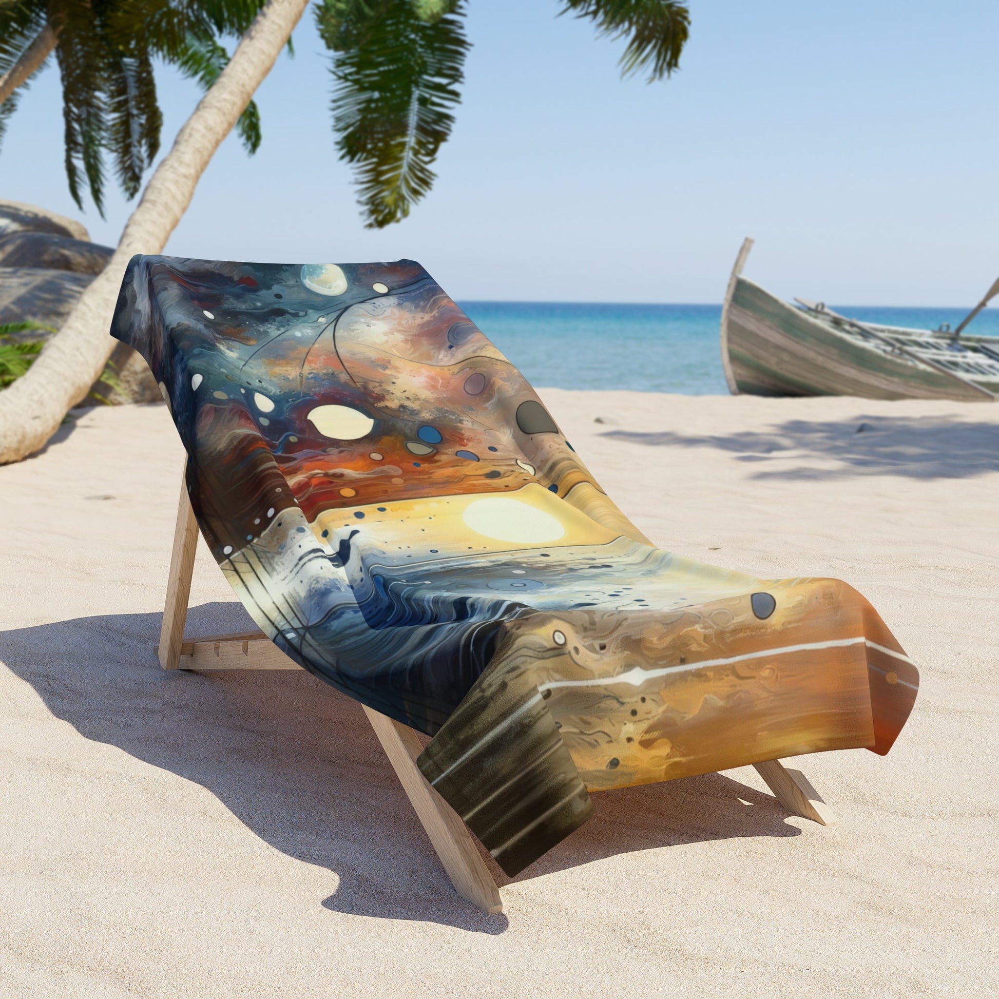 Stillness Transition Abstract Beach Towel - ATUH.ART