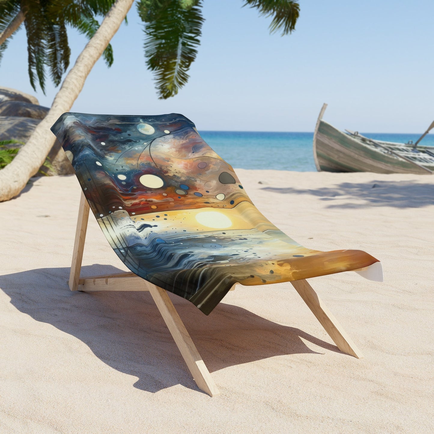 Stillness Transition Abstract Beach Towel - ATUH.ART