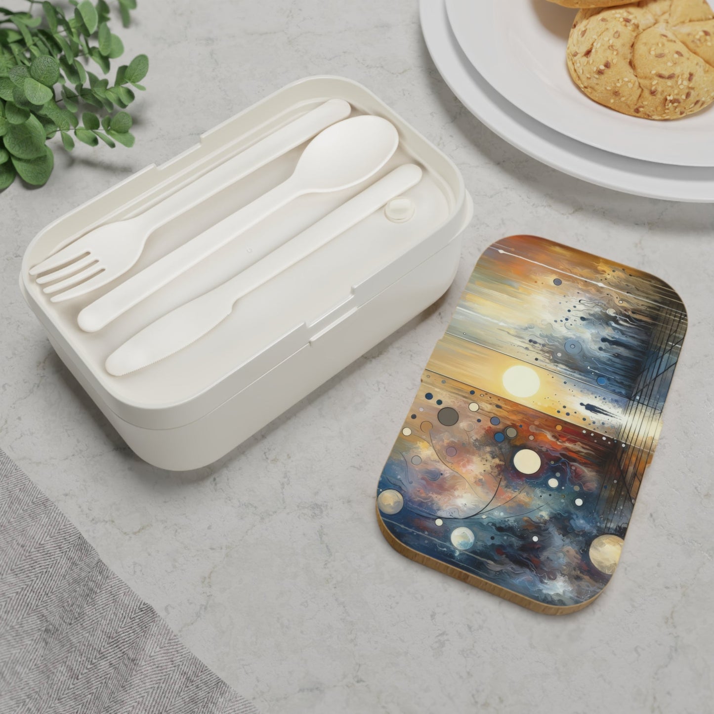 Stillness Transition Abstract Bento Lunch Box - ATUH.ART