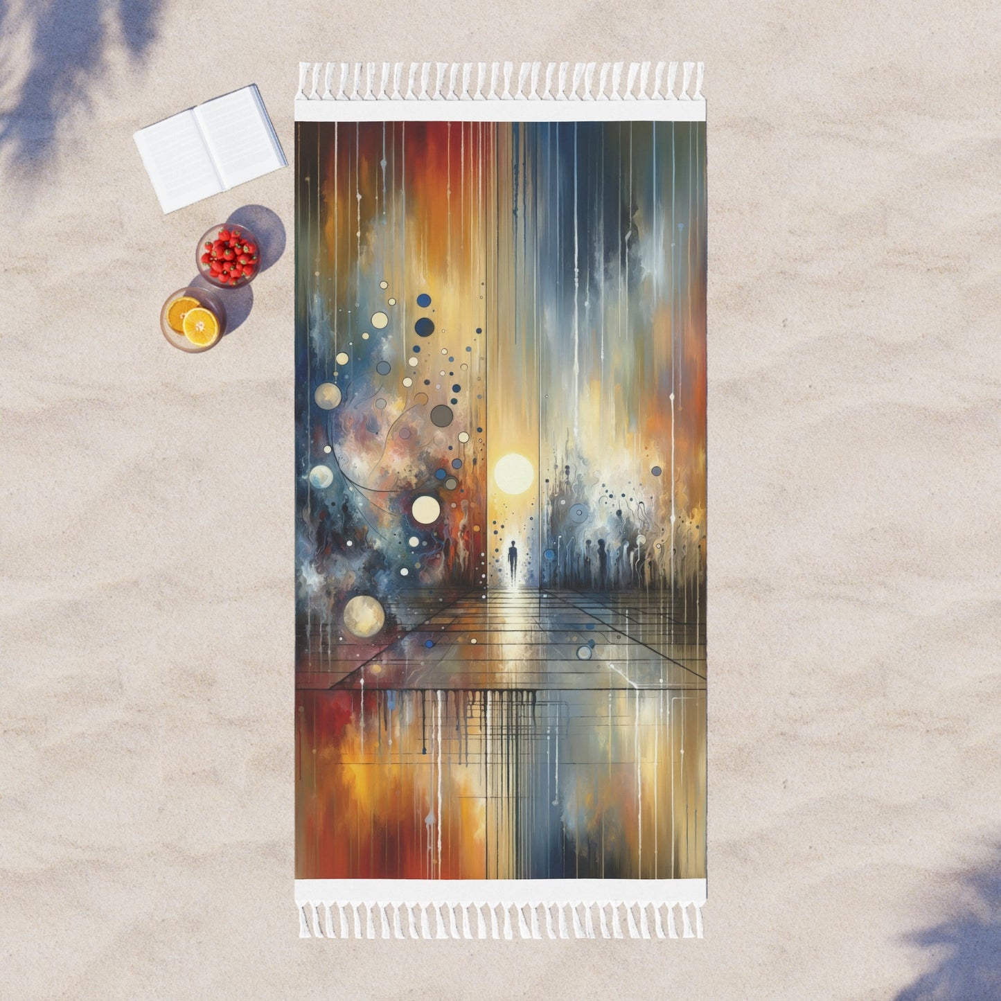 Stillness Transition Abstract Boho Beach Cloth - ATUH.ART