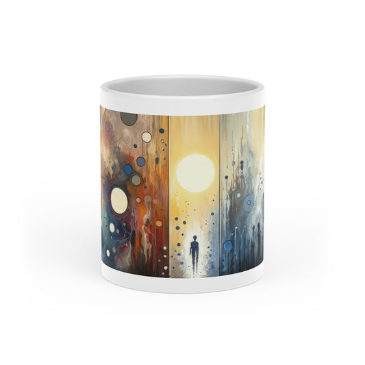 Stillness Transition Abstract Heart-Shaped Mug - ATUH.ART