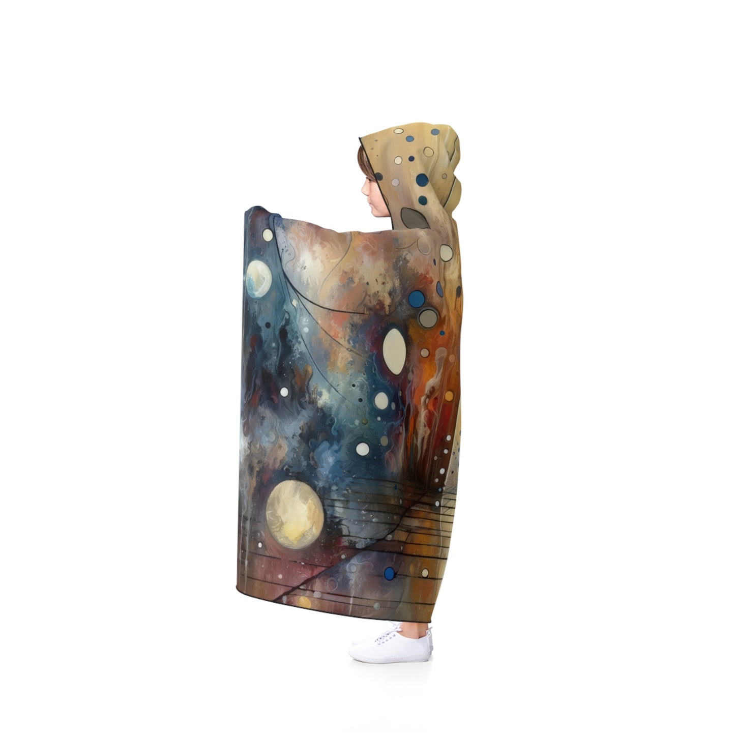 Stillness Transition Abstract Hooded Blanket - ATUH.ART