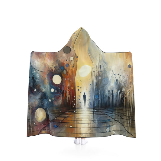 Stillness Transition Abstract Hooded Blanket - ATUH.ART