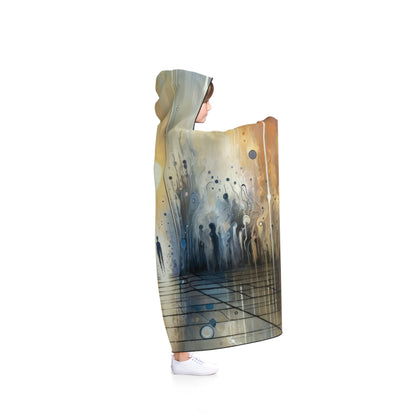 Stillness Transition Abstract Hooded Blanket - ATUH.ART