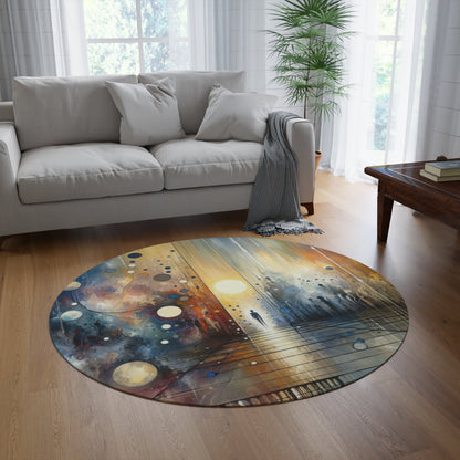 Stillness Transition Abstract Round Rug - ATUH.ART