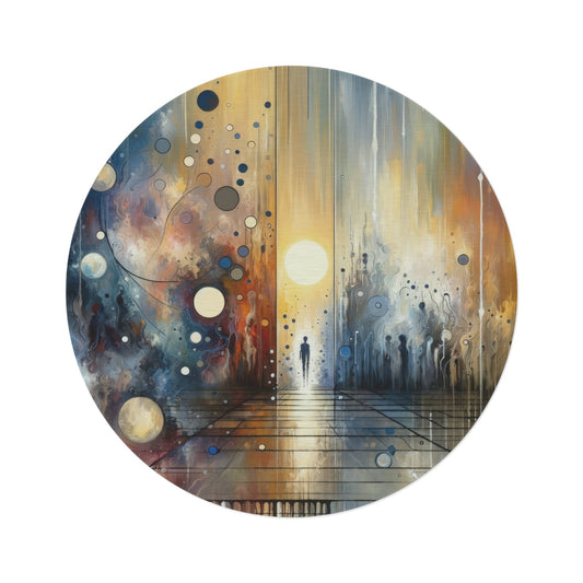 Stillness Transition Abstract Round Rug - ATUH.ART