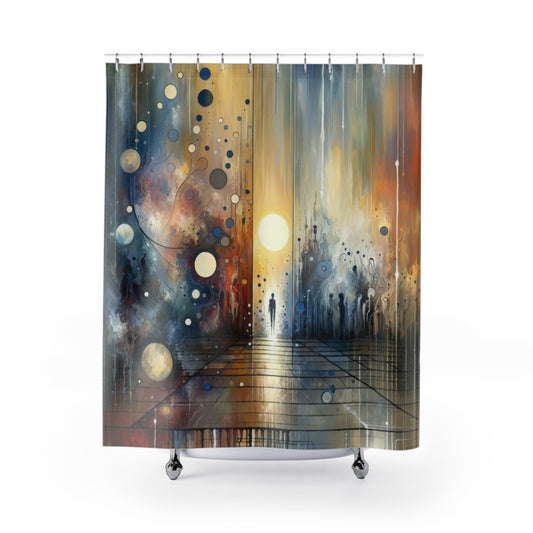 Stillness Transition Abstract Shower Curtains - ATUH.ART