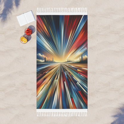 Strategic Horizon Tachism Boho Beach Cloth - ATUH.ART
