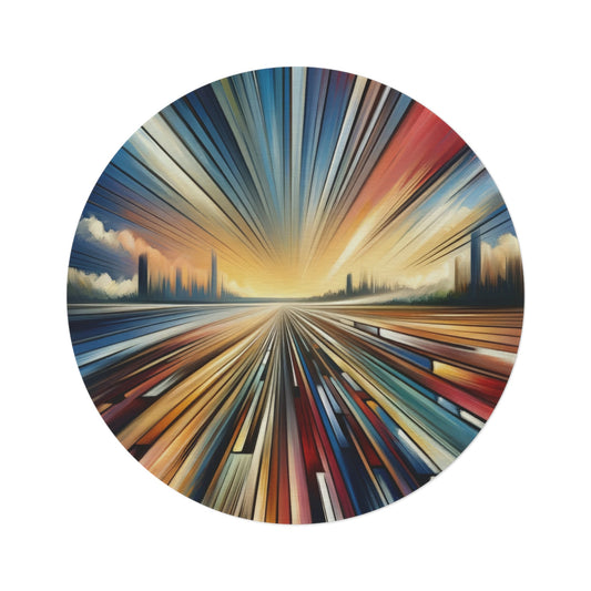 Strategic Horizon Tachism Round Rug - ATUH.ART