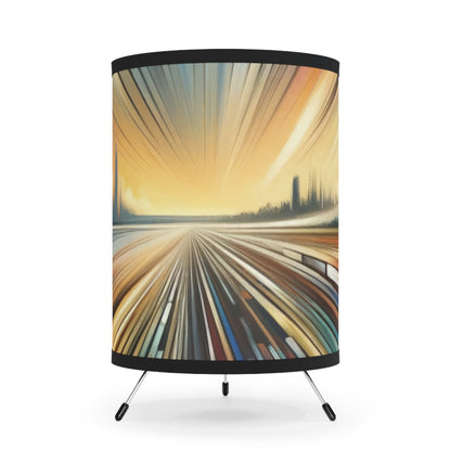 Strategic Horizon Tachism Tripod Lamp with High-Res Printed Shade, US\CA plug - ATUH.ART