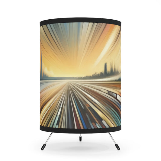Strategic Horizon Tachism Tripod Lamp with High-Res Printed Shade, US\CA plug - ATUH.ART