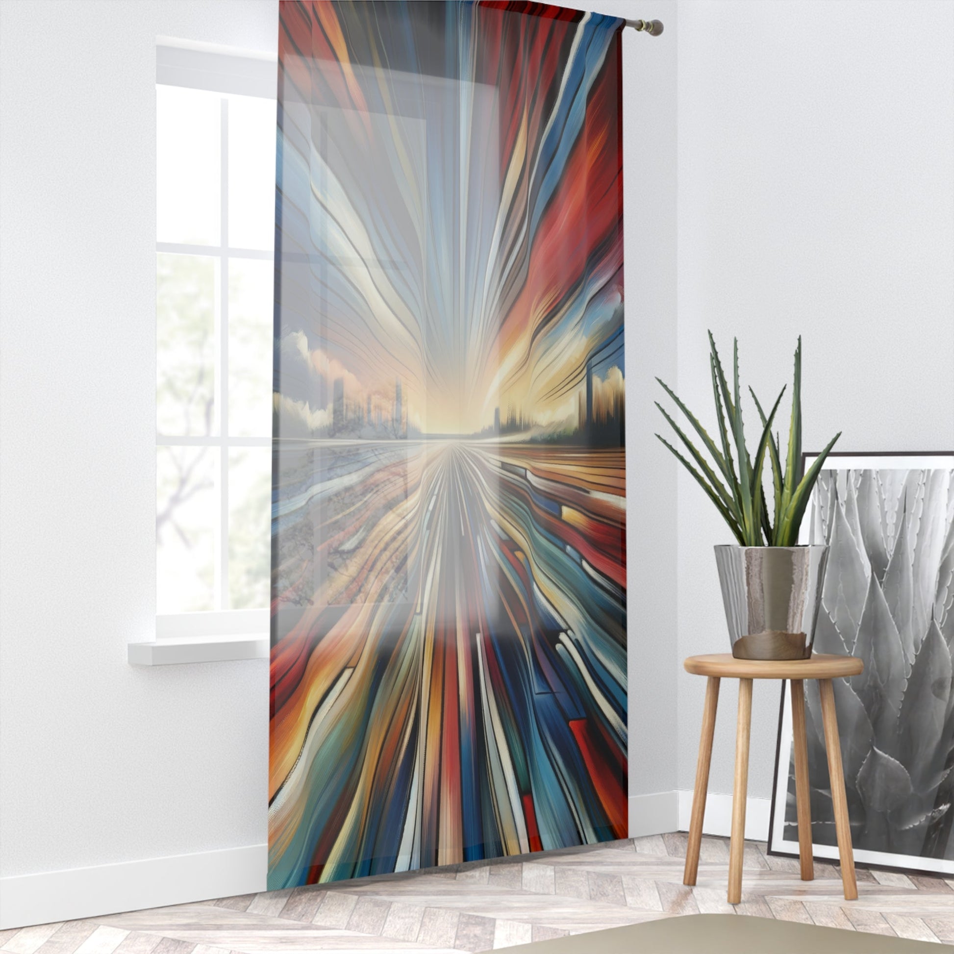 Strategic Horizon Tachism Window Curtain - ATUH.ART