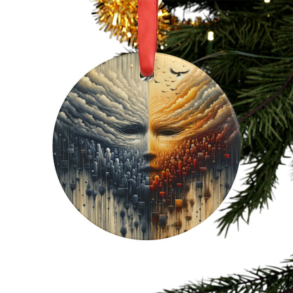Subdued Revolutionary Currents Acrylic Ornament with Ribbon - ATUH.ART