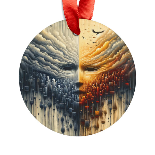 Subdued Revolutionary Currents Acrylic Ornament with Ribbon - ATUH.ART