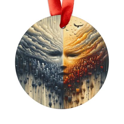 Subdued Revolutionary Currents Acrylic Ornament with Ribbon - ATUH.ART