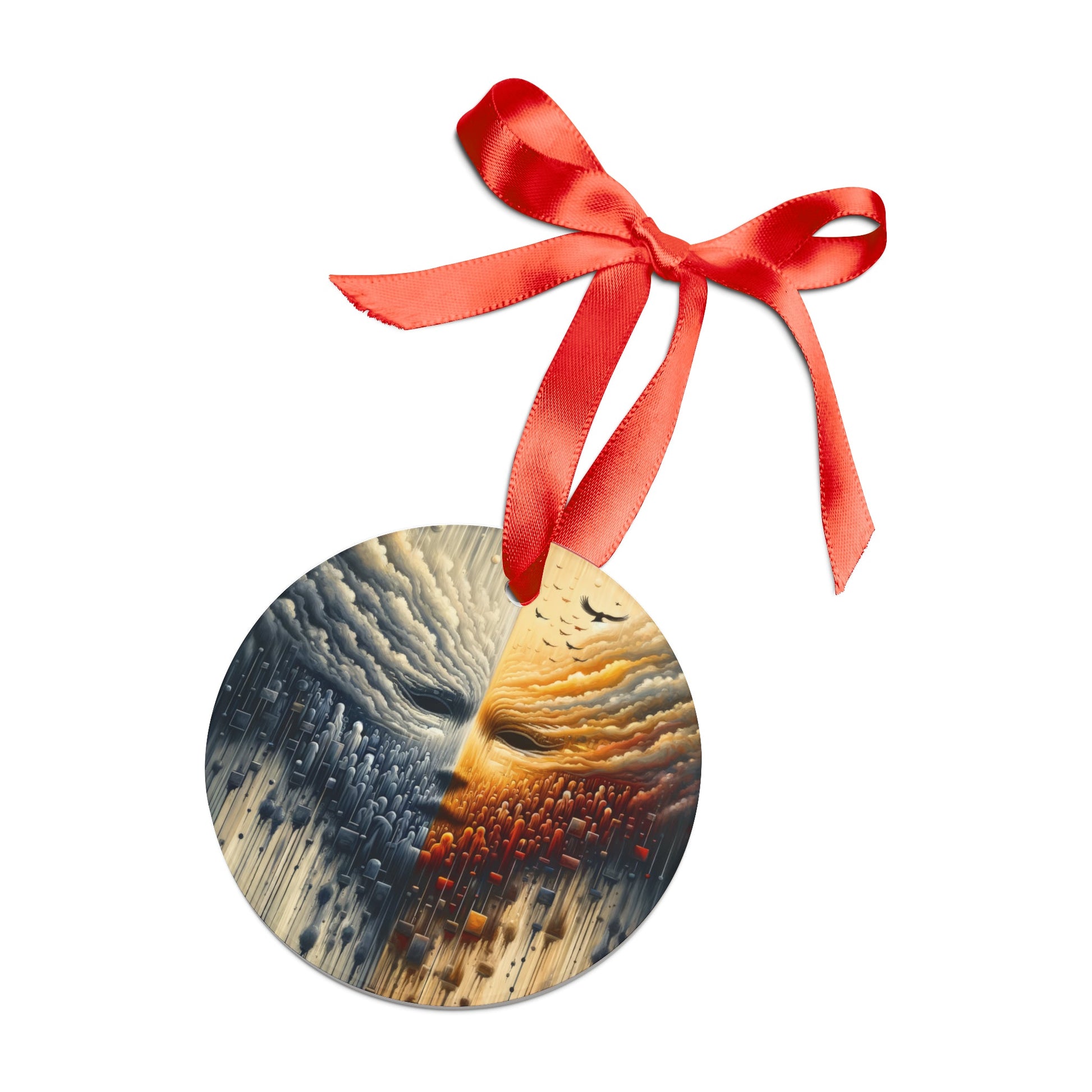 Subdued Revolutionary Currents Acrylic Ornament with Ribbon - ATUH.ART
