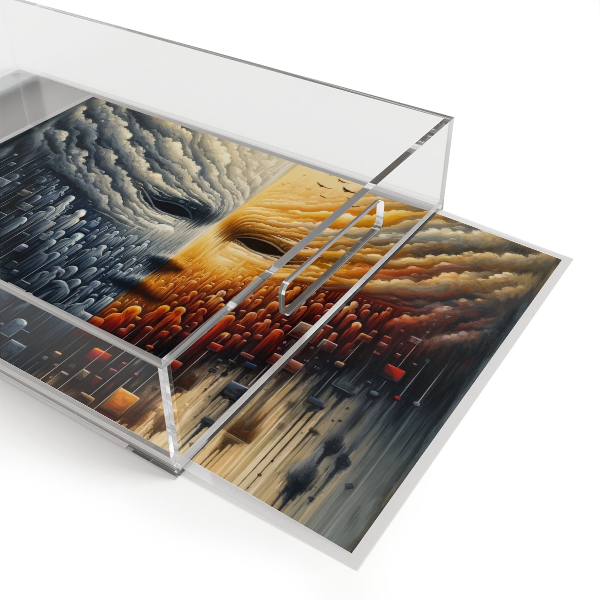 Subdued Revolutionary Currents Acrylic Serving Tray - ATUH.ART