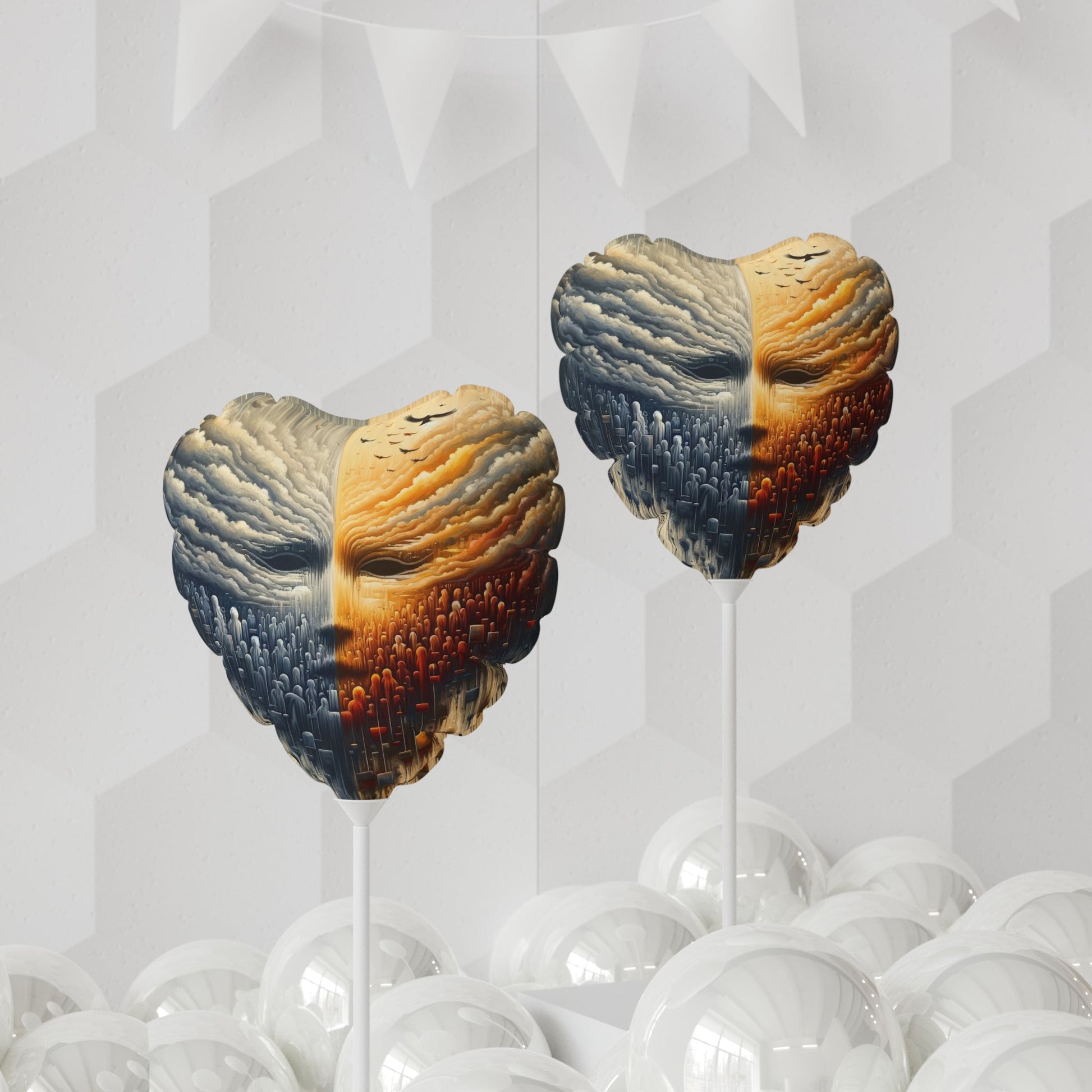 Subdued Revolutionary Currents Balloon (Round and Heart-shaped), 11" - ATUH.ART