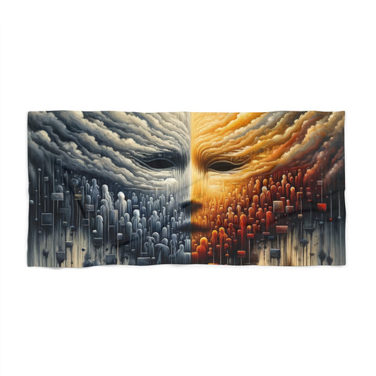 Subdued Revolutionary Currents Beach Towel - ATUH.ART