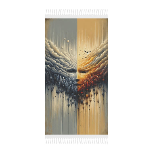 Subdued Revolutionary Currents Boho Beach Cloth - ATUH.ART