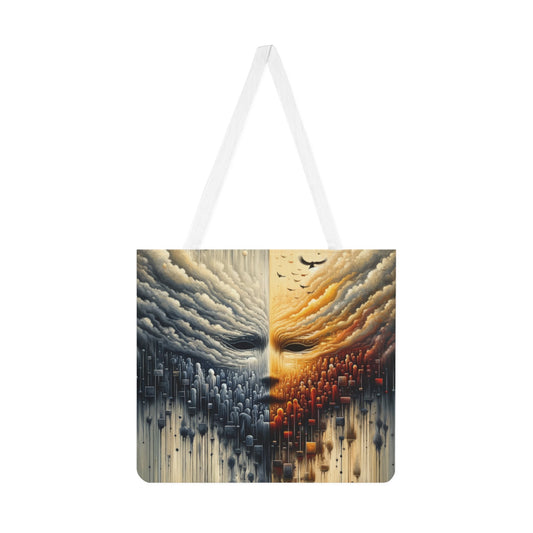 Subdued Revolutionary Currents Shoulder Tote Bag (AOP) - ATUH.ART